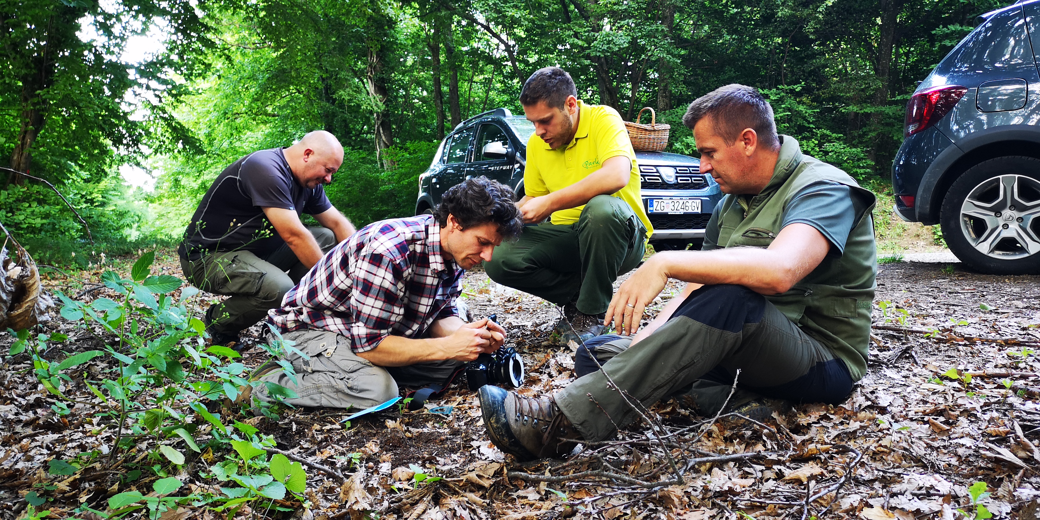 Field work on soil sampling