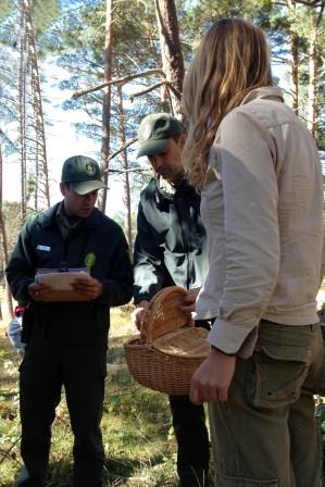 Control of mushroom picking activity in regulated areas