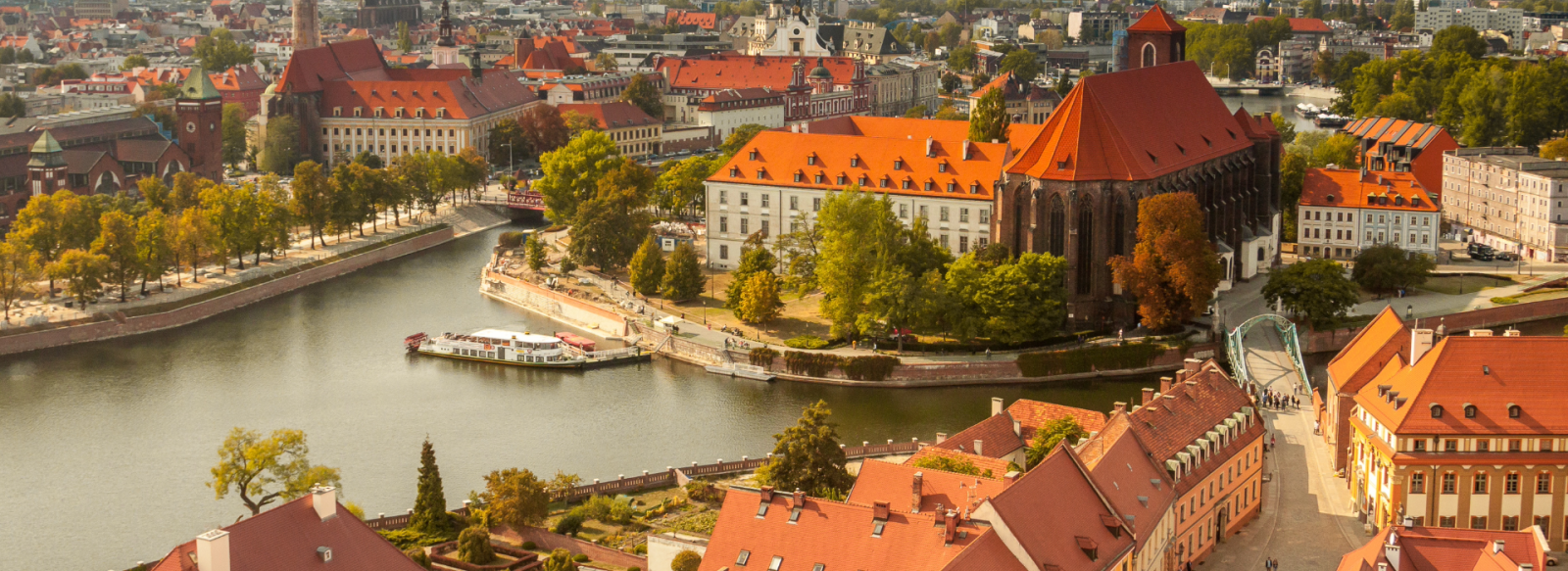 Birdseye view of Wroclaw in Poland