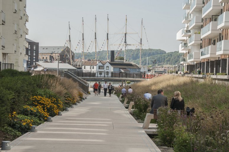 Bristol Harbourside's Millenium Promenade - credit to Grant Associates