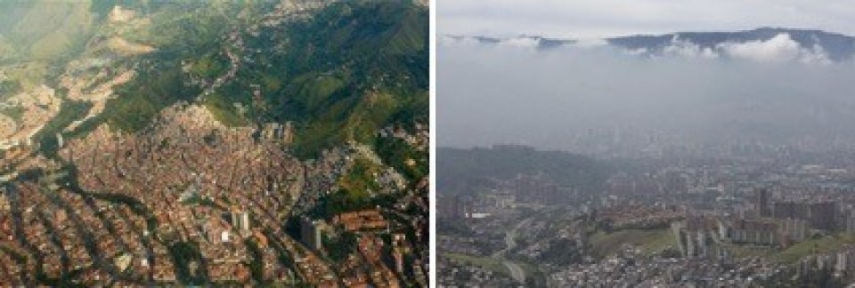Medellin's accelerated growth has increased occupation of risk areas such as mountain slopes and has deepened problematics such as air pollution.