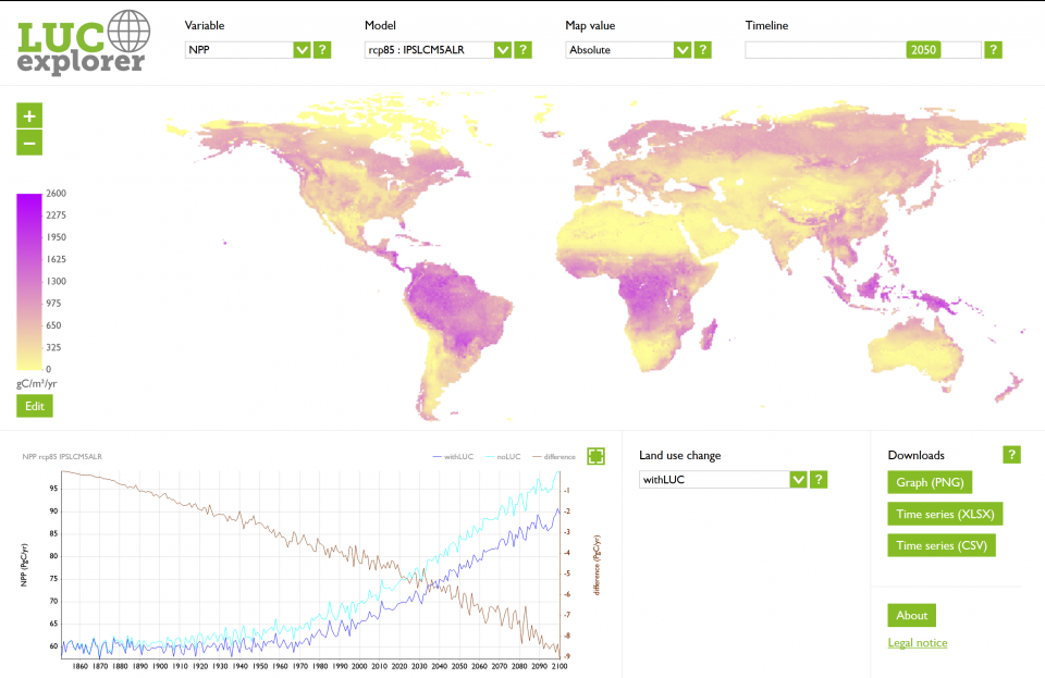 LUCexplorer interface