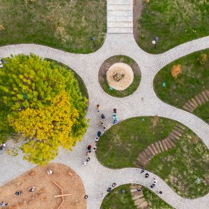 Park Gurko aerial view of the completed project work, October 2023