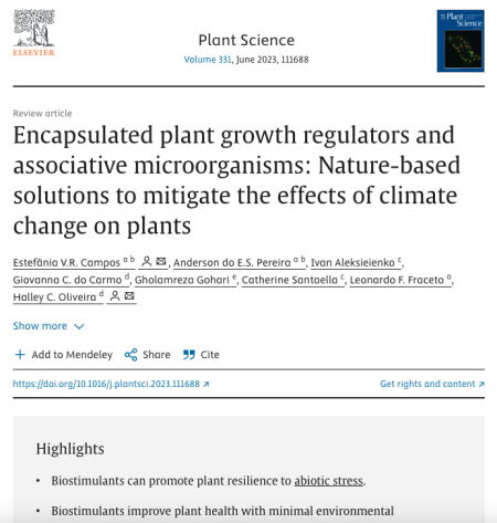 Encapsulated plant growth regulators and associative microorganisms: Nature-based solutions to mitigate the effects of climate change on plants