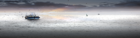 Trawler boat on the ocean