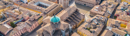 Aerial view of historic city