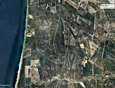 Google maps image of coastal Alentejo