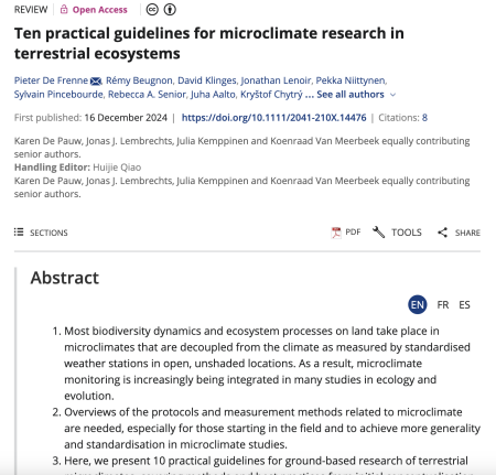 Ten practical guidelines for microclimate research in terrestrial ecosystems