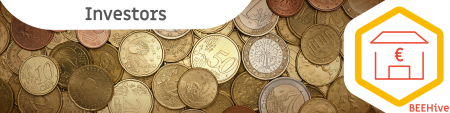 coins in a banner image with BEEHive investors logo of the outline of a bank