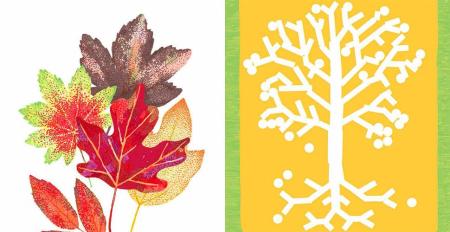 screen print of leaves - autumnal