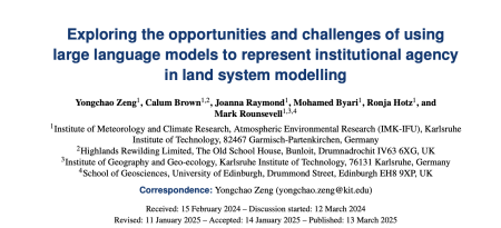 Exploring the Opportunities and Challenges of Using Large Language Models to Represent Institutional Agency in Land Use Modelling