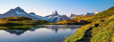 swiss alps - reflective lake