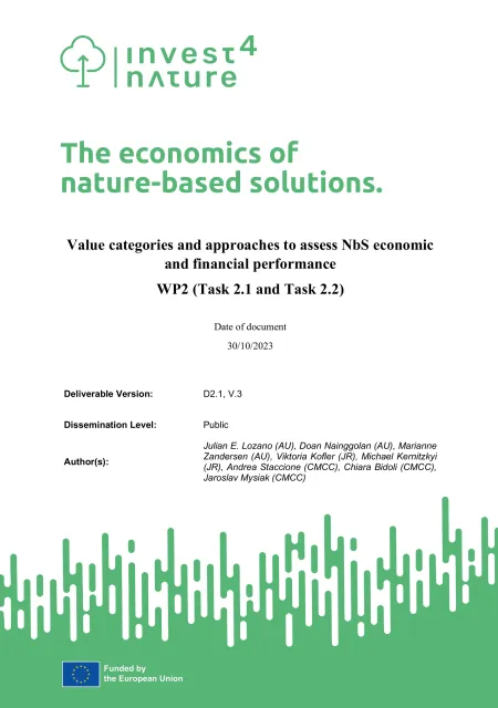 Document cover of Invest4Nature deliverable 2.1