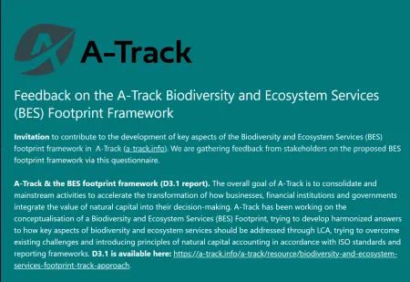 Screenshot of Biodiversity and Ecosystem Services Footprint framework feedback form
