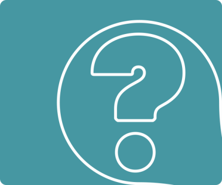question mark in white outline on blue background oppla faq