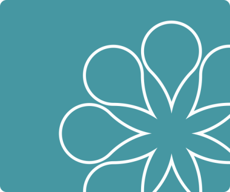 oppla flower in white outline on blue background - Oppla FAQ
