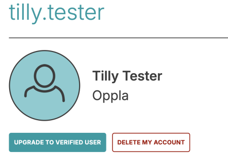 tilly.tester verify account page