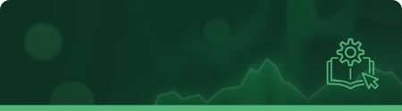 green banner with book and settings cog on the left hand side in thick green outline