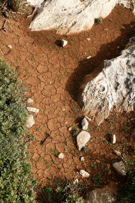 Bird's eye view of dried out soil