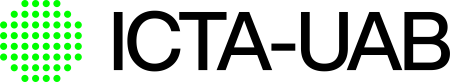 ICTA-UAB logo - lots of green circles in a circle shape