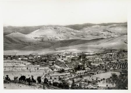 A historical image of the Sabor valley which comprises a patch work of cultivated land.