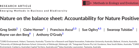 Header for Nature on the balance sheet: Accountability for Nature Positive