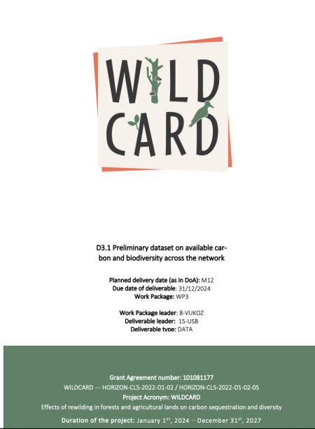 D3.1 Preliminary dataset on available carbon and biodiversity across the network report cover