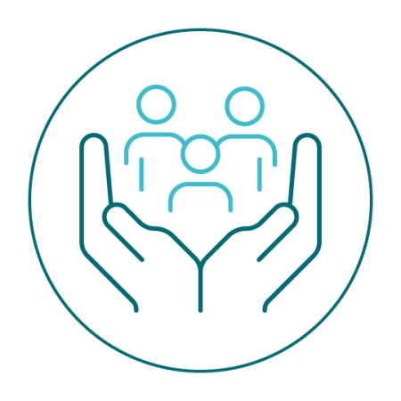 join community - people outline in hands 