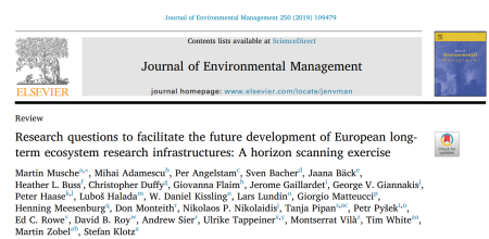 Research questions to facilitate the future development of European longterm ecosystem research infrastructures: A horizon scanning exercise