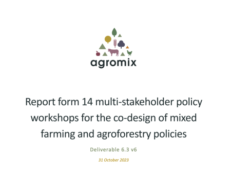 Report from 14 multi-stakeholder policy workshops for the co-design of mixed farming and agroforestry policies