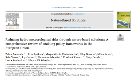 EU enabling policy frameworks for reducing hydro-meteorological risks through NbS report cover