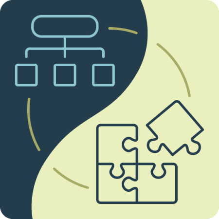 structuring the problem icon - puzzle pieces fitting together