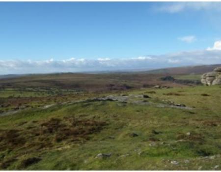View of open uplands of Dartmoor. 