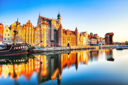 Gdansk city landscape by the river