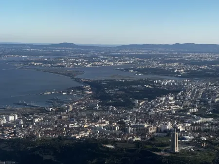 An aerial view of the city 