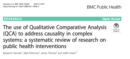 report screenshot The use of Qualitative Comparative Analysis (QCA) to address causality in complex systems: a systematic review of research on public health interventions