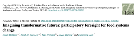 Imagining transformative futures: participatory foresight for food systems change report cover