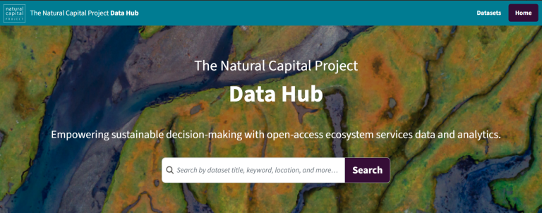 NatCapProj Data Hub Website Homepage