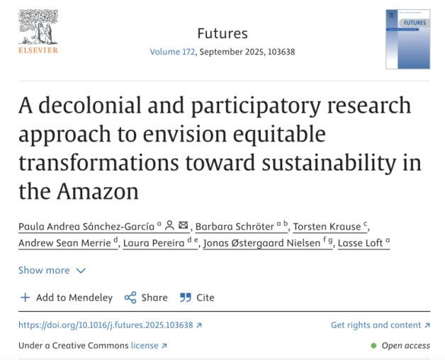 A decolonial and participatory research approach to envision equitable transformations toward sustainability in the Amazon
