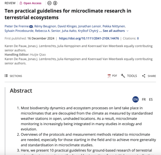 Ten practical guidelines for microclimate research in terrestrial ecosystems