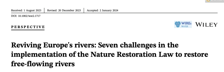 Reviving Europe's rivers: Seven challenges in the implementation of the Nature Restoration Law to restore free-flowing rivers