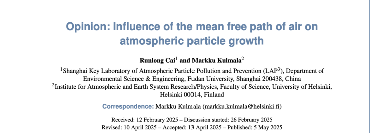 Opinion: Influence of the mean free path of air on atmospheric particle growth