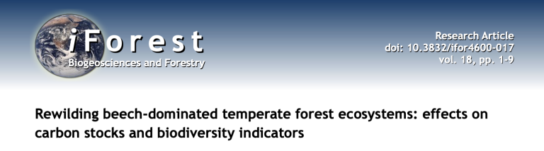 Rewilding beech-dominated temperate forest ecosystems: effects on carbon stocks and biodiversity indicators