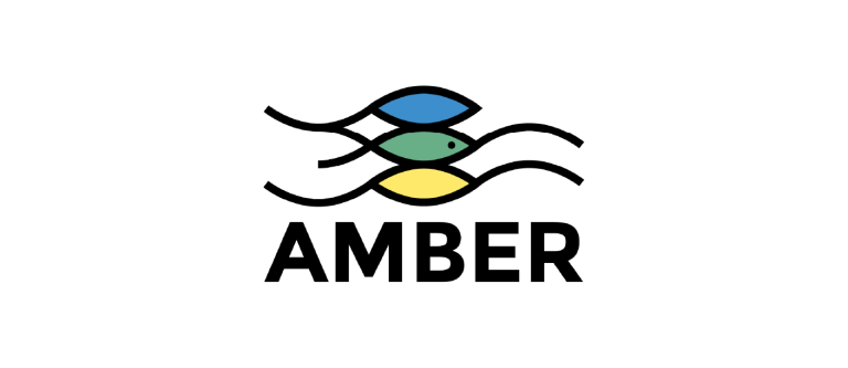 amber logo - 3 fish - one yellow, one green, and one blue