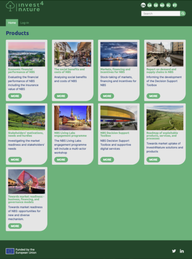Screenshot of Invest4Nature workspace