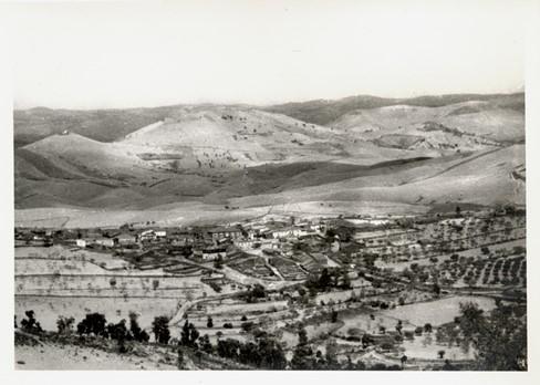 A historical image of the Sabor valley which comprises a patch work of cultivated land.