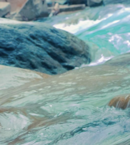 water rushing over rocks