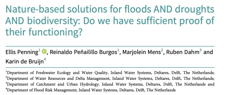 Nature-based solutions for floods AND droughts AND biodiversity: Do we have sufficient proof of their functioning?