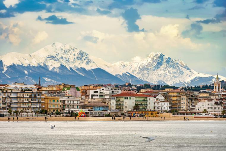 City of Pescara against a mountain backdrop