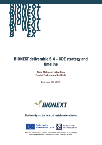 BIONEXT deliverable 5.4 – CDE strategy and timeline